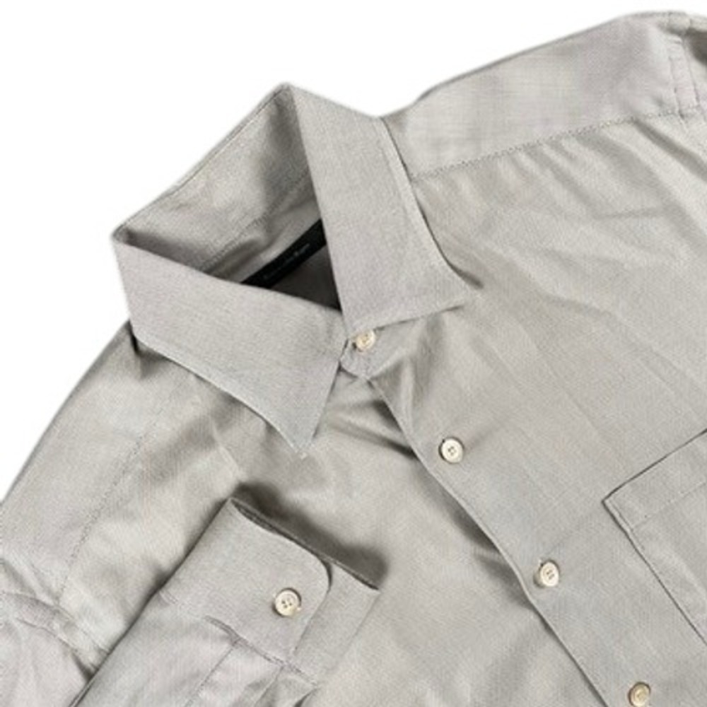 Ermenegildo Zegna Shirt Mens L Champagne Long Sleeve 100% Cotton Made in Romania